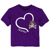 East Carolina ECU Pirates Officially Licensed Love Heart Baby/Toddler T-Shirt - Personalized
