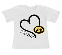 Iowa Hawkeyes Personalized Heart Baby/Toddler T-Shirt