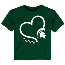 Michigan State Spartans Personalized Heart Baby/Toddler T-Shirt