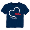 Mississippi Ole Miss Rebels Officially Licensed Personalized Love Heart Baby/Toddler T-Shirt
