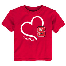 NC State Wolfpack Officially Licensed Personalized Love Heart Baby/Toddler T-Shirt