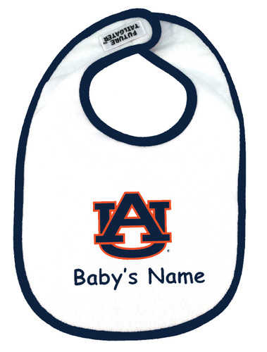 Auburn Tigers Personalized 2 Ply Baby Bib