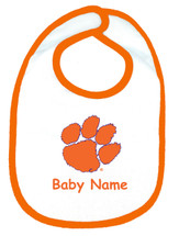 Clemson Tigers Personalized 2 Ply Baby Bib