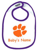 Clemson Tigers Personalized 2 Ply Baby Bib