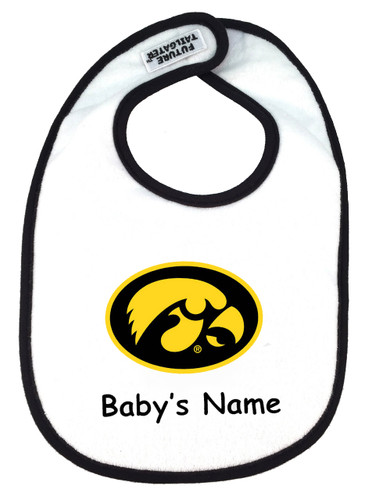 Iowa Hawkeyes Personalized 2 Ply Baby Bib