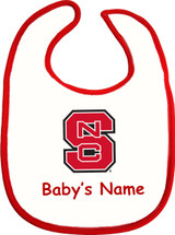 NC State Wolfpack Personalized 2 Ply Baby Bib