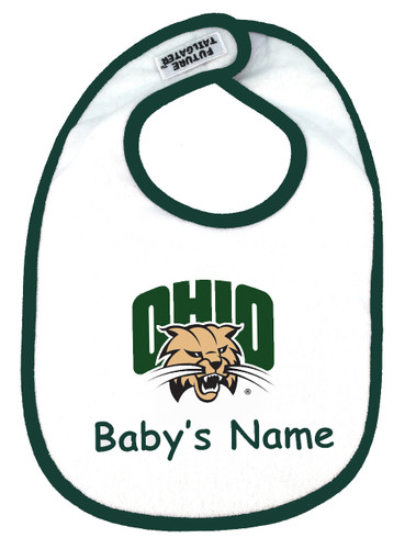Ohio Bobcats Personalized 2 Ply Baby Bib