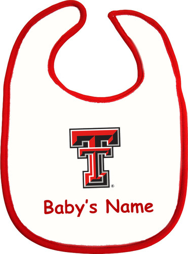 Texas Tech Red Raiders Personalized 2 Ply Baby Bib