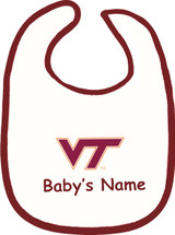 Virginia Tech Hokies Personalized 2 Ply Baby Bib