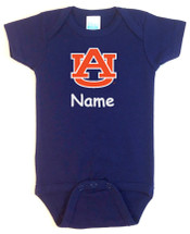 Auburn Tigers Personalized Team Color Baby Bodysuit