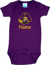 East Carolina Pirates Personalized Team Color Baby Onesie