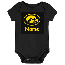 Iowa Hawkeyes Personalized Team Color Baby Bodysuit