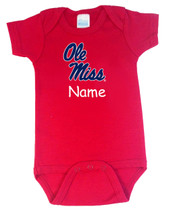 Mississippi Ole Miss Rebels Personalized Team Color Baby Bodysuit