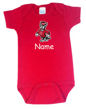 North Carolina State Wolfpack Personalized Team Color Baby Onesie