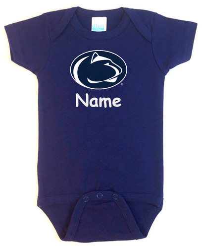 Penn State Nittany Lions Personalized Team Color Baby Onesie