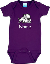 Texas Christian TCU Horned Frogs Personalized Team Color Baby Onesie