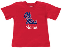 Mississippi Ole Miss Rebels Personalized Team Color Baby/Toddler T-Shirt