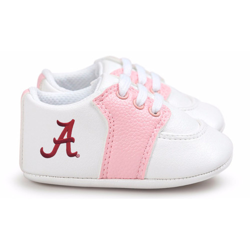 Alabama Crimson Tide Pre-Walker Baby Shoes - Pink Trim