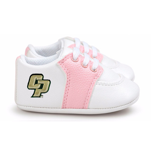 Cal Poly Mustangs Pre-Walker Baby Shoes - Pink Trim