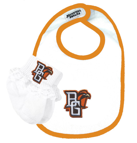 Bowling Green St. Falcons Baby Bib and Socks with Lace Set
