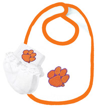 Clemson Tigers Baby Bib and Socks with Lace Set