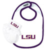 LSU Tigers Baby Bib and Socks with Lace Set