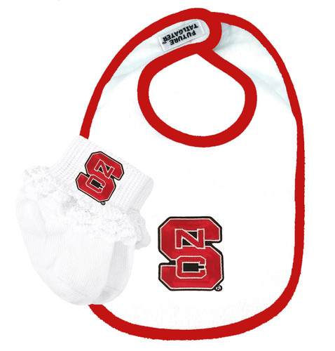 Copy of NC State Wolfpack Baby Bib and Socks with Lace Set