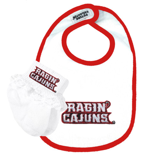 Louisiana Ragin Cajuns Bib and Socks Baby Set