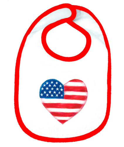 American Heart OHT Baby Bib - Red