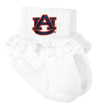 Auburn Tigers Baby Laced Sock Booties