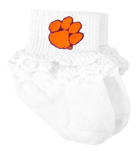 Clemson Tigers Baby Laced Sock Booties