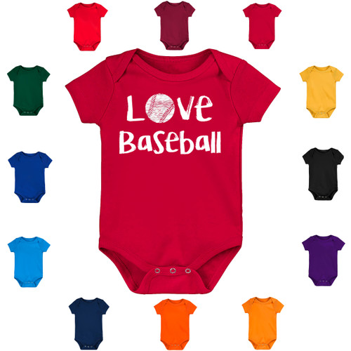Love Baseball Baby Bodysuit
