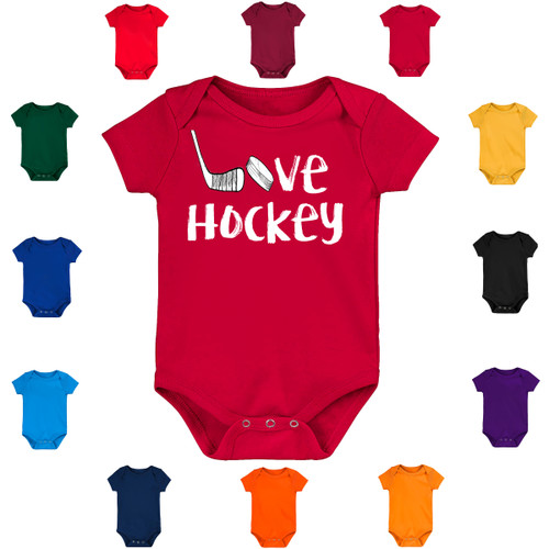 Love Hockey Baby Bodysuit