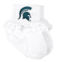 Michigan State Spartans Baby Laced Sock Booties