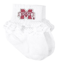 Mississippi State Bulldogs Baby Laced Sock Booties