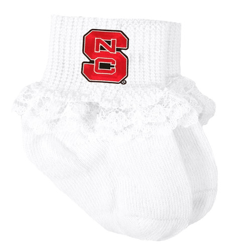 NC State Wolfpack Baby Laced Sock Booties