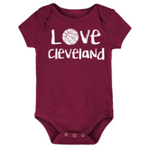Cleveland Loves Basketball Baby Bodysuit