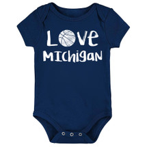Michigan Loves Basketball Baby Bodysuit