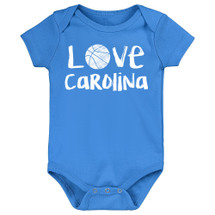 North Carolina Loves Basketball Baby Bodysuit