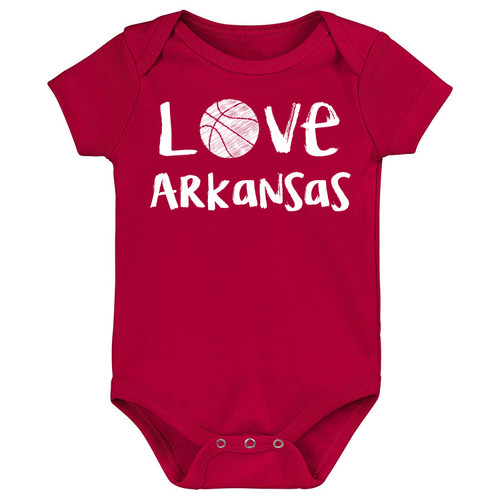 Arkansas Loves Basketball Baby Bodysuit