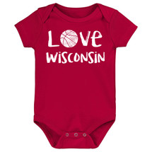 Wisconsin Loves Basketball Baby Bodysuit