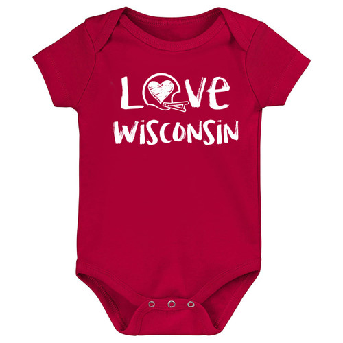 Wisconsin Loves Football Baby Bodysuit