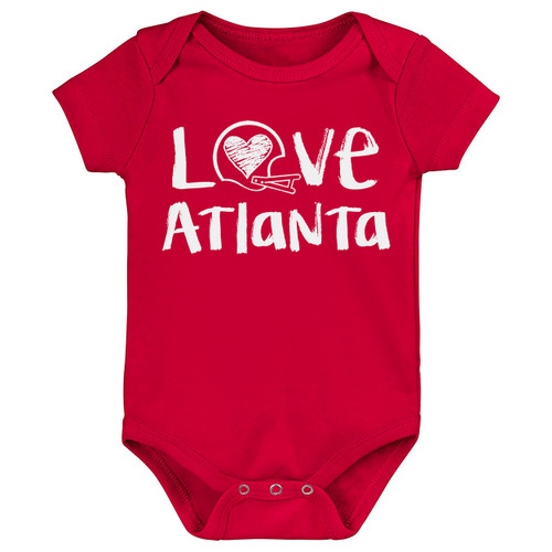 Atlanta Loves Football Chalk Art Baby Bodysuit - Red