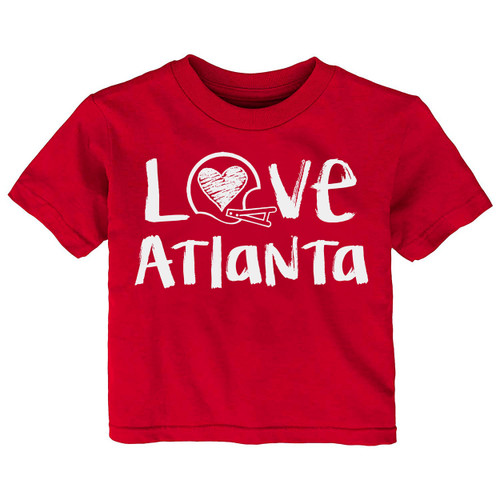 Atlanta Loves Football Chalk Art Youth T-Shirt - Red