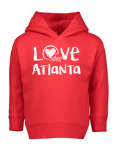 Atlanta Loves Football Chalk Art Toddler Hoodie with Side Pockets - Red