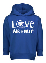 Air Force Loves Football Chalk Art Toddler Hoodie with Side Pockets -ROY