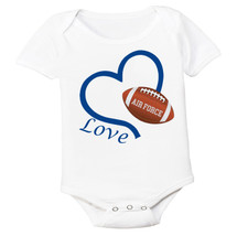 Air Force Loves Football Heart Baby Bodysuit