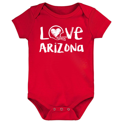 Arizona Loves Football Chalk Art Baby Bodysuit -RED