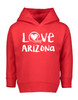 Arizona Loves Football Chalk Art Toddler Hoodie with Side Pockets -RED
