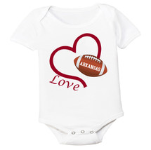 Arkansas Loves Football Heart Baby Bodysuit